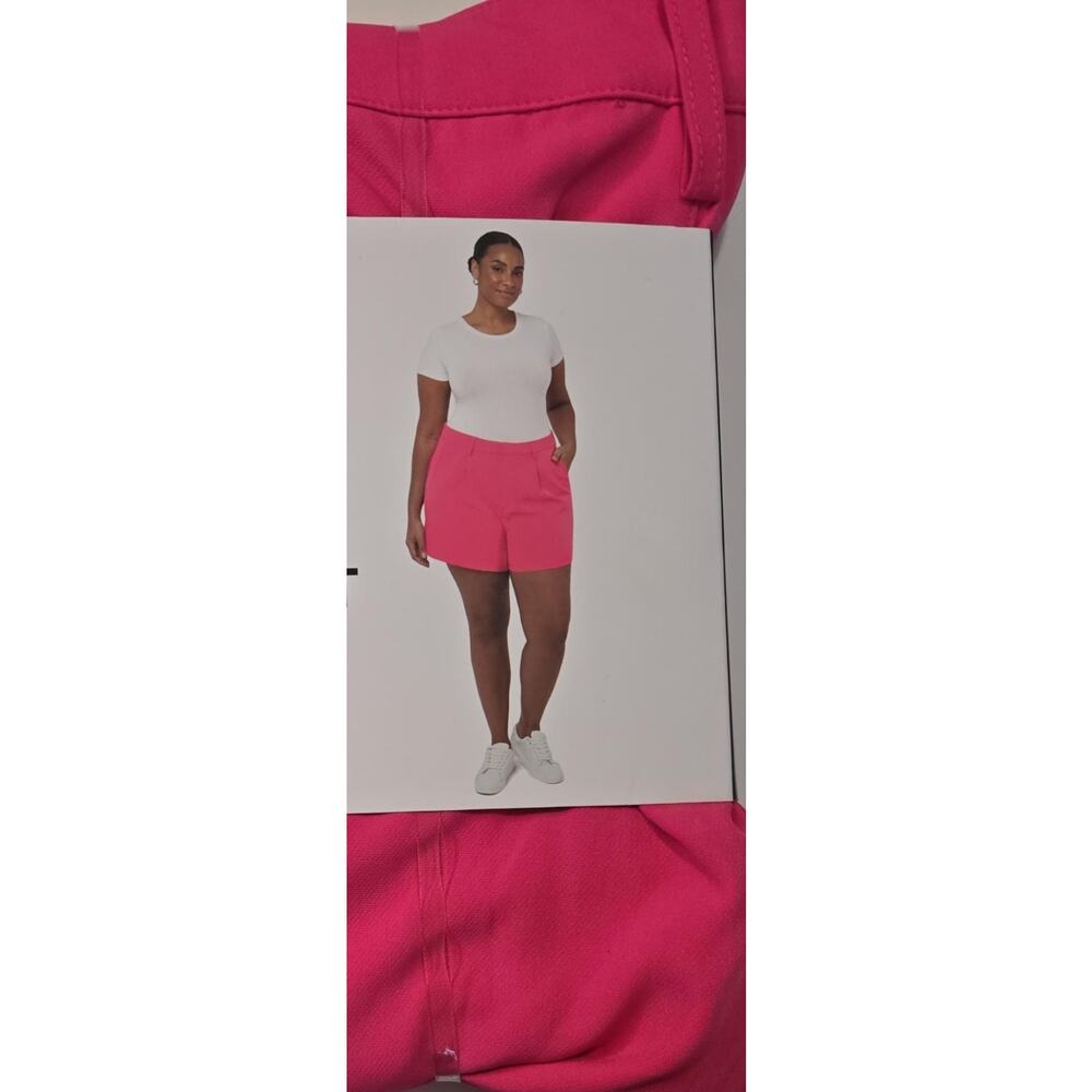 Remi Bader Pink Trouser Shorts High Rise Pleated 4 Pocket Women’s 20-22-24-26W